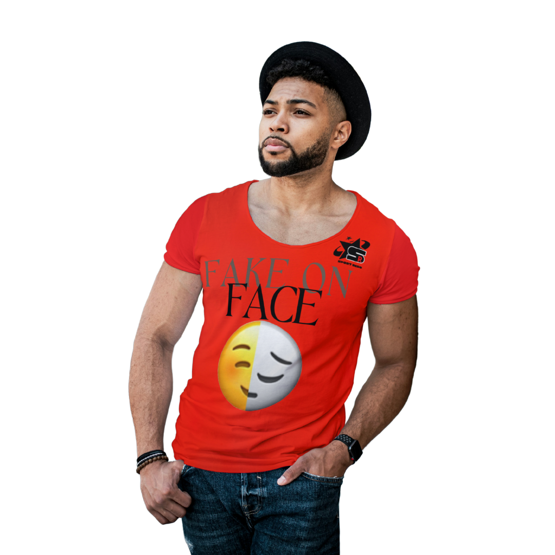 Fake on face T shirt